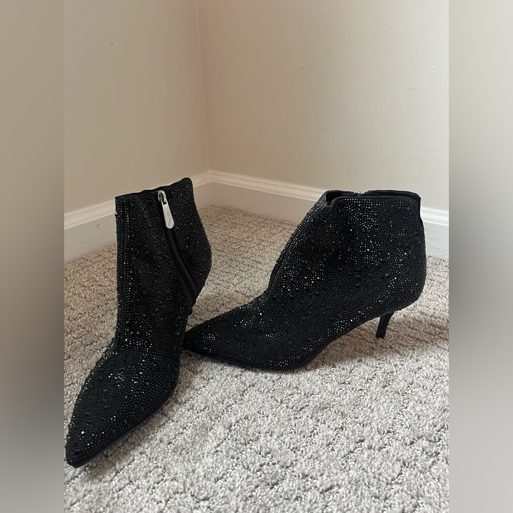 Charles David Black Sparkle Ankle Booties